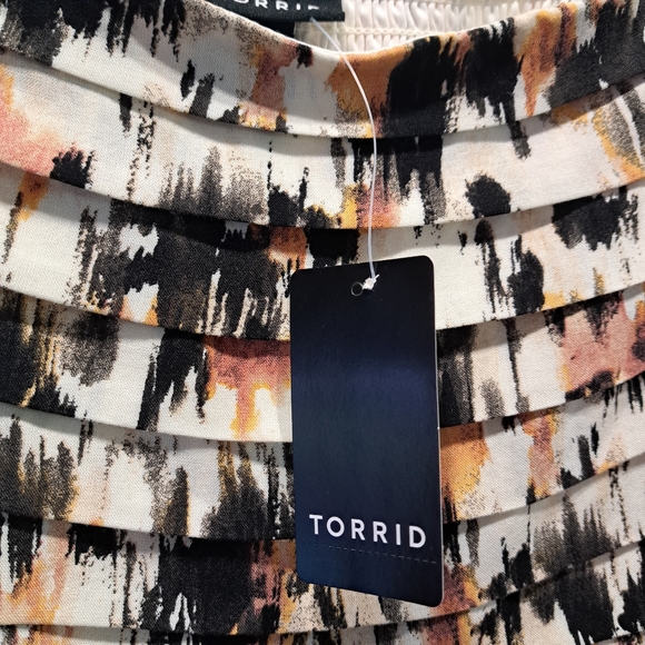 NWT Torrid Pintuck Bodice Peasant Sleeve Cottagecore Boho Midi Dress Plus-size 2 - Picture 10 of 16